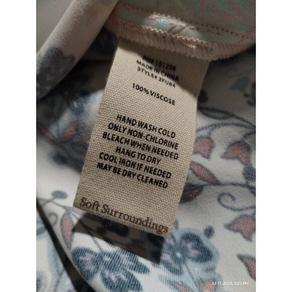 Soft Surroundings Floral Viscose Maxi Casual Beach Resortwear Button up Dress - Picture 11 of 12